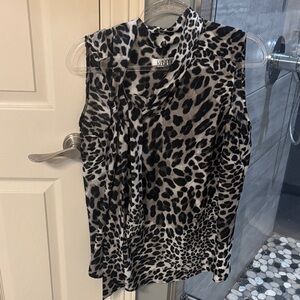 Kasper Animal Print Satin Blouse